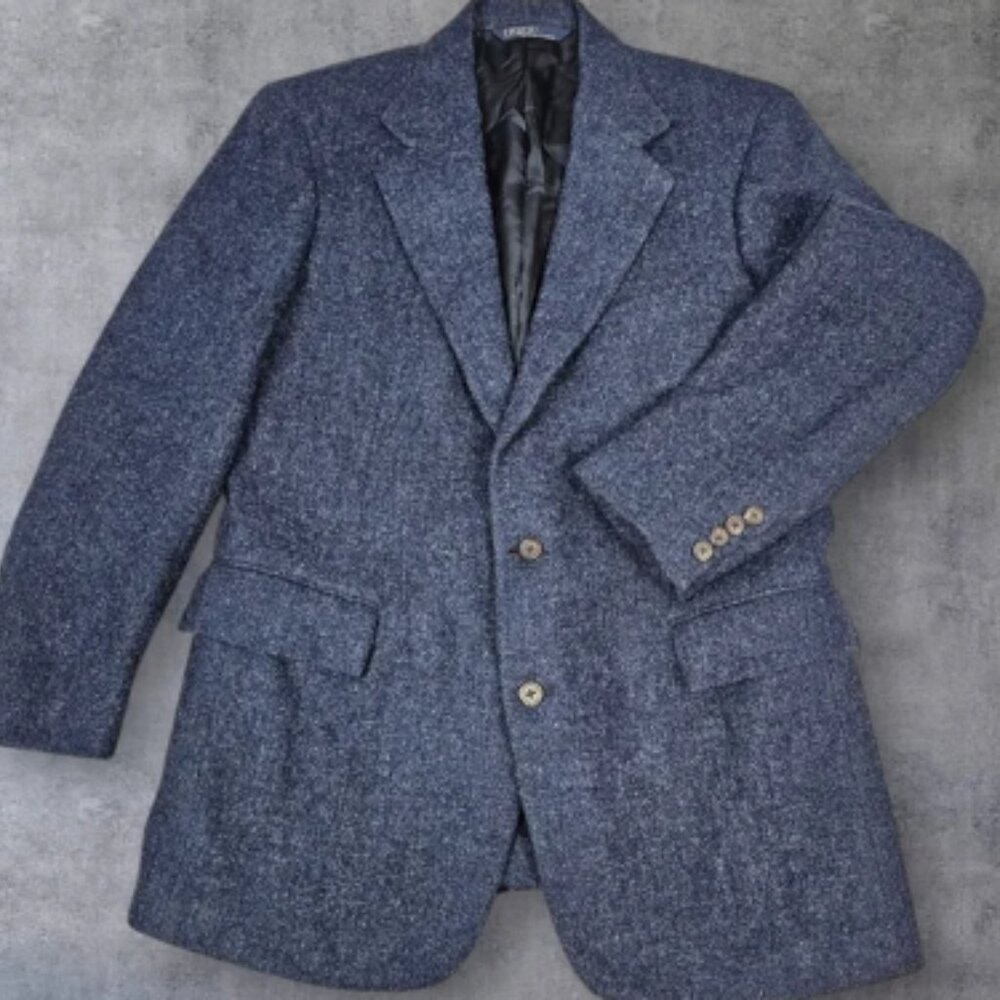 Vintage Polo Ralph Lauren Blue Brushed Wool Sports Jacket Size 41R Men's‎